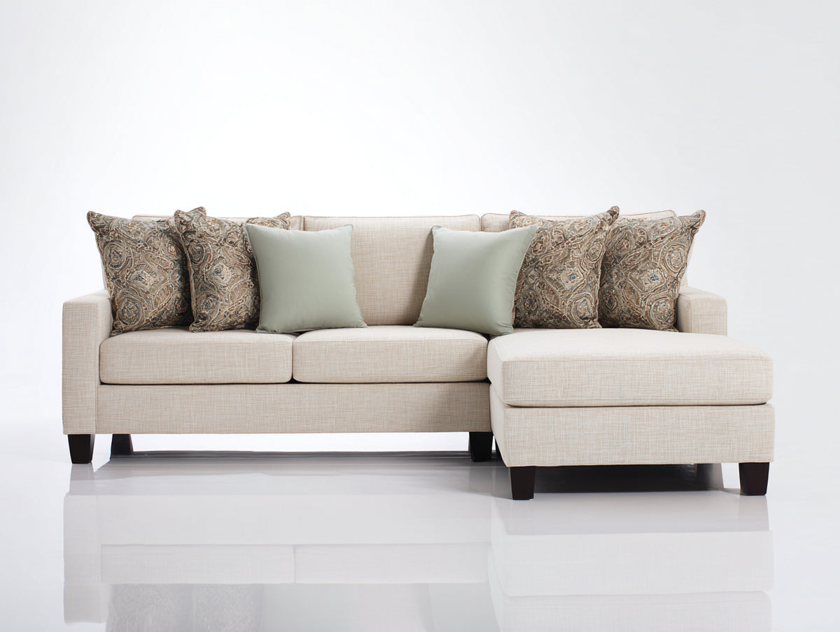 Ecksofa aus Stoff 250 x 160 x 85 cm - Beige - Gepolsterte Ottomane im modernen Design