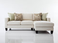 Ecksofa 250x165x85 cm - Beige - mit Ottomane und 4 Zierkissen