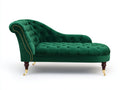 Chaiselongue aus Samt 190x82x95 cm - Smaragdgrün - Klassisches Design mit Knopfheftung und goldfarbenen Ziernieten