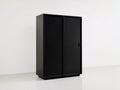 Kleiderschrank mit 2 Schiebetüren 120x60x190 cm - Schwarz - moderner Schlafzimmerschrank mit platzsparender Front
