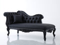 Chaiselongue 205x90x92 cm - Schwarz - mit Knopfheftung und Ziernagelbesatz