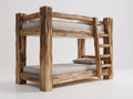 Etagenbett aus Massivholz 200 x 100 x 180 cm - Braun - 2 Schlafplätze mit Leiter im rustikalen Design
