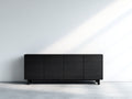Dielenschrank mit 4 Türen 180x42x82 cm - Schwarz - Modernes Design mit geriffelter Front