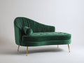 Chaiselongue 190x88x92 cm - Grün - mit Knopfheftung und Nackenrolle